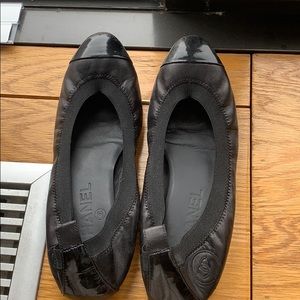 Black Chanel flats
